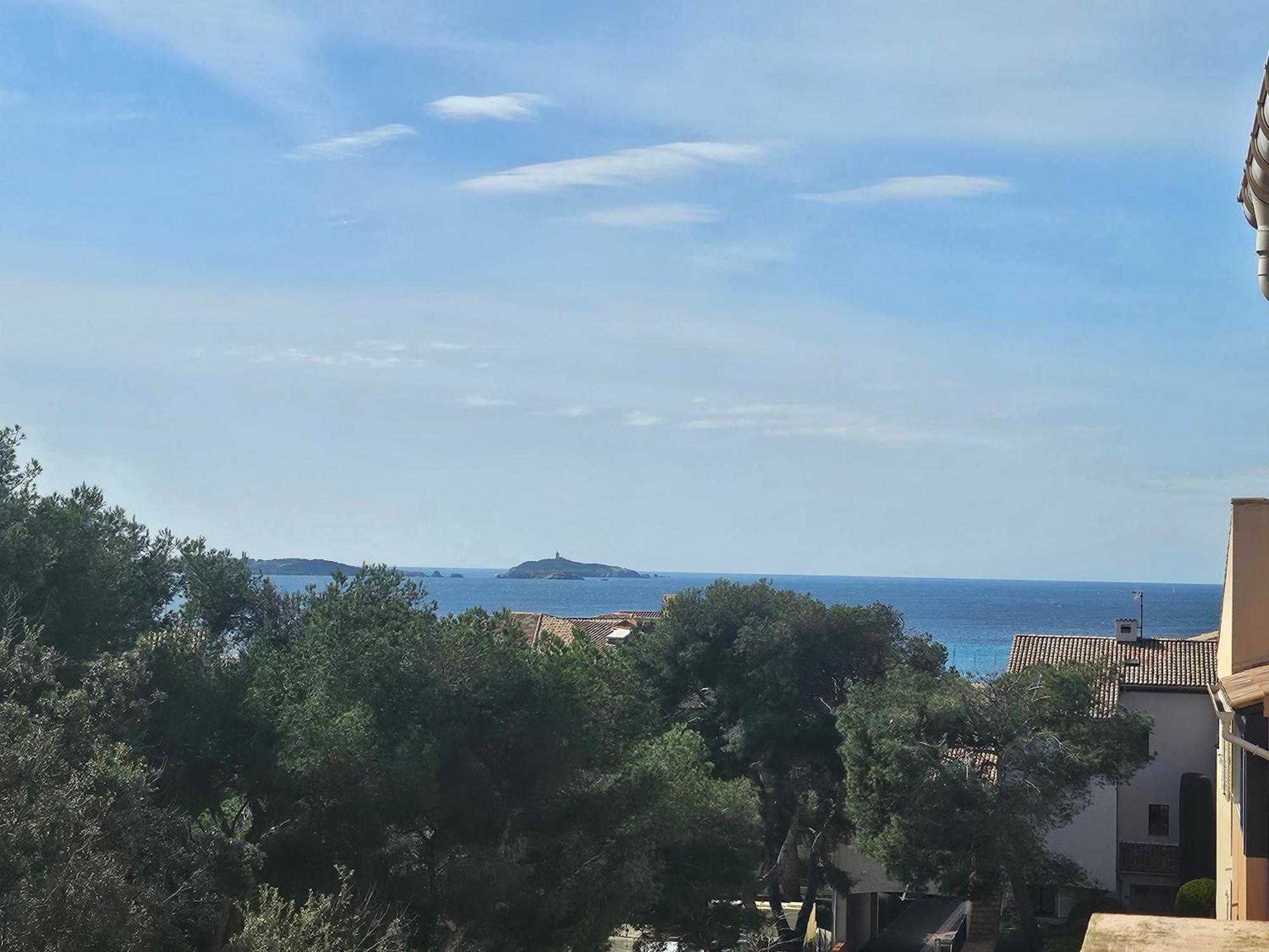 Domaine De La Coudouliere, T2 Climatise Terrasse Vue Mer Sans Vis A Vis Plage A 100M Six-Fours-les-Plages Zimmer foto